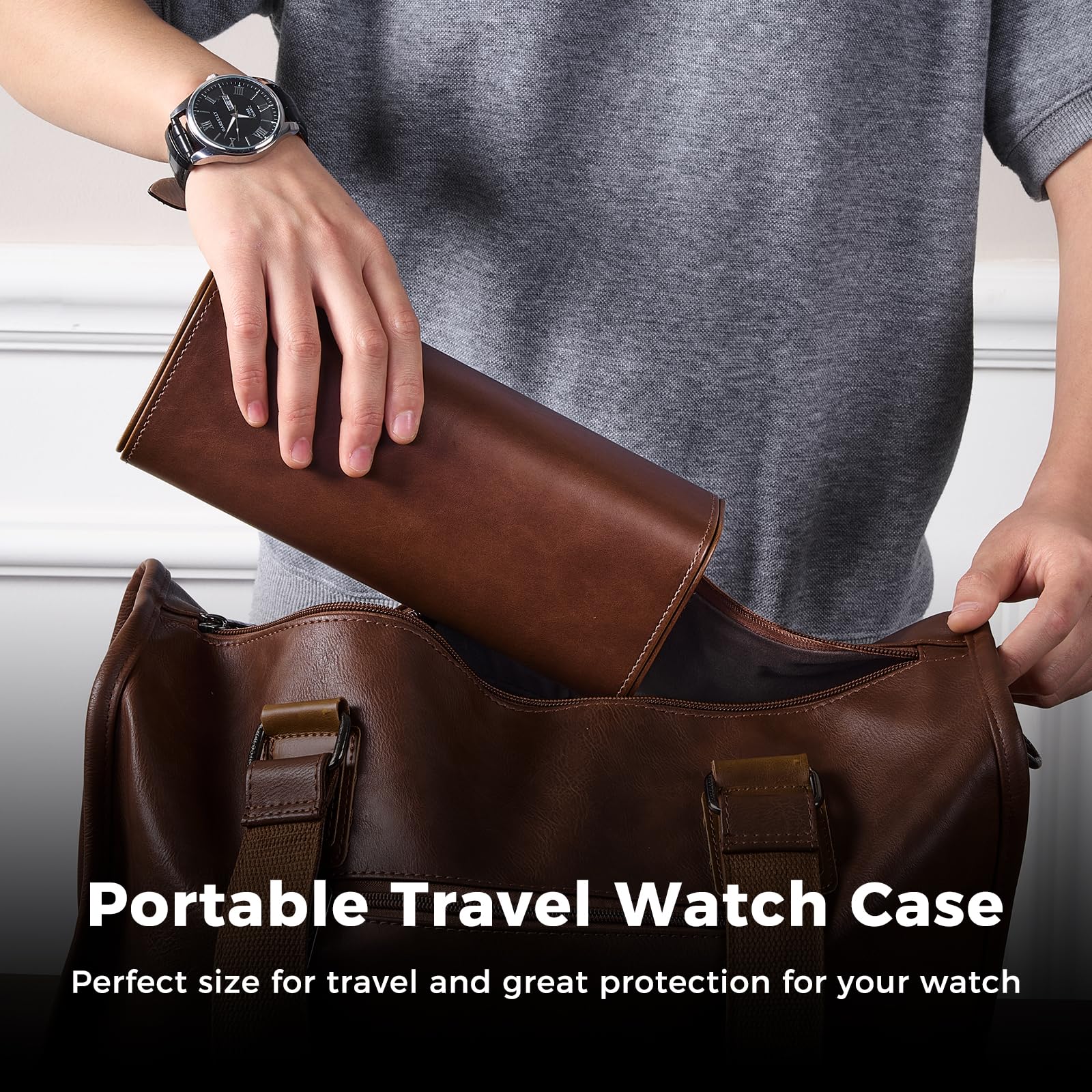고급 PU 가죽 시계 케이스, 시계 롤 여행용 케이스, - Watch Travel Roll Case 3 Slots Leather 리뷰 및 가격
