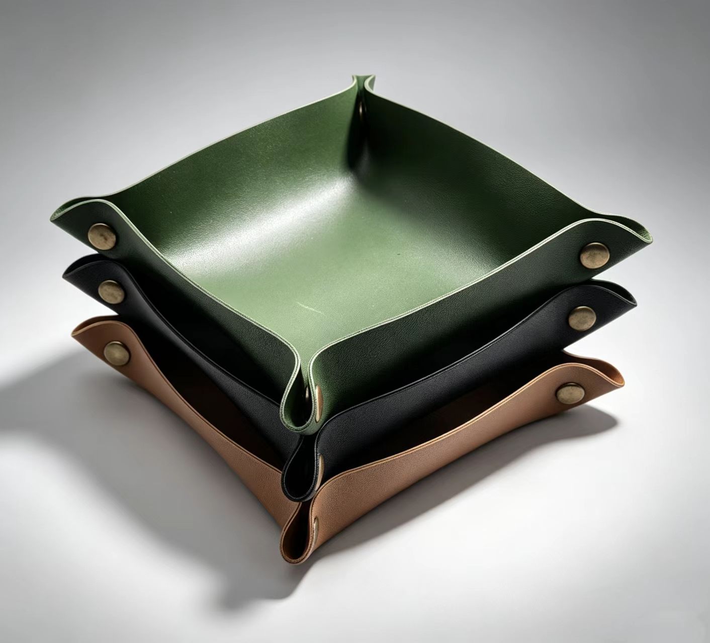 PU 가죽 접이식 수납 트레이, 화장품, 열쇠, 동전, - Valet Tray Nightstand Organizer Leather 리뷰 및 가격