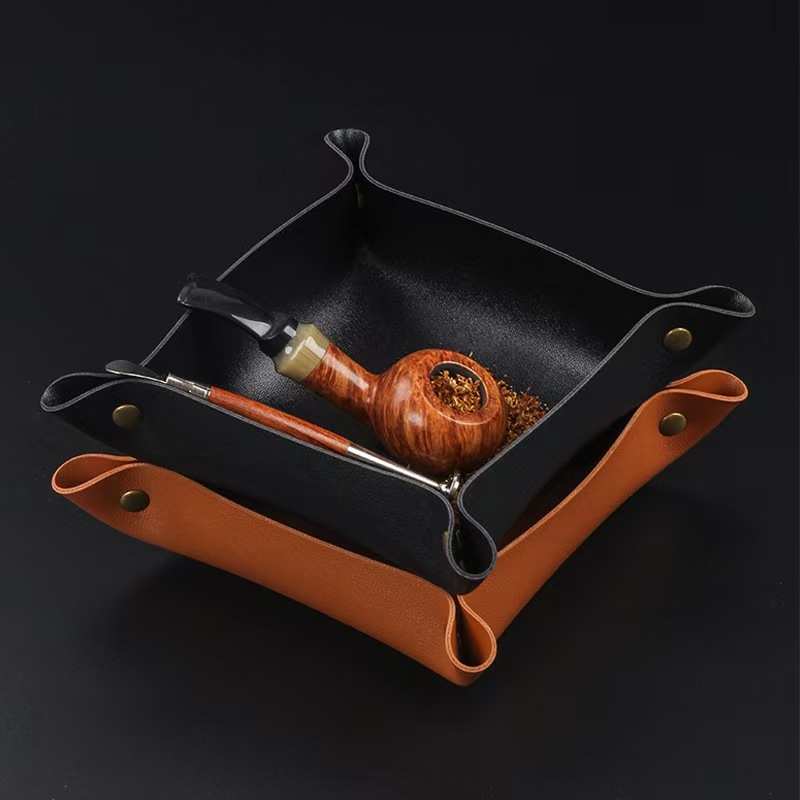 PU 가죽 접이식 수납 트레이, 화장품, 열쇠, 동전, - Valet Tray Nightstand Organizer Leather 리뷰 및 가격