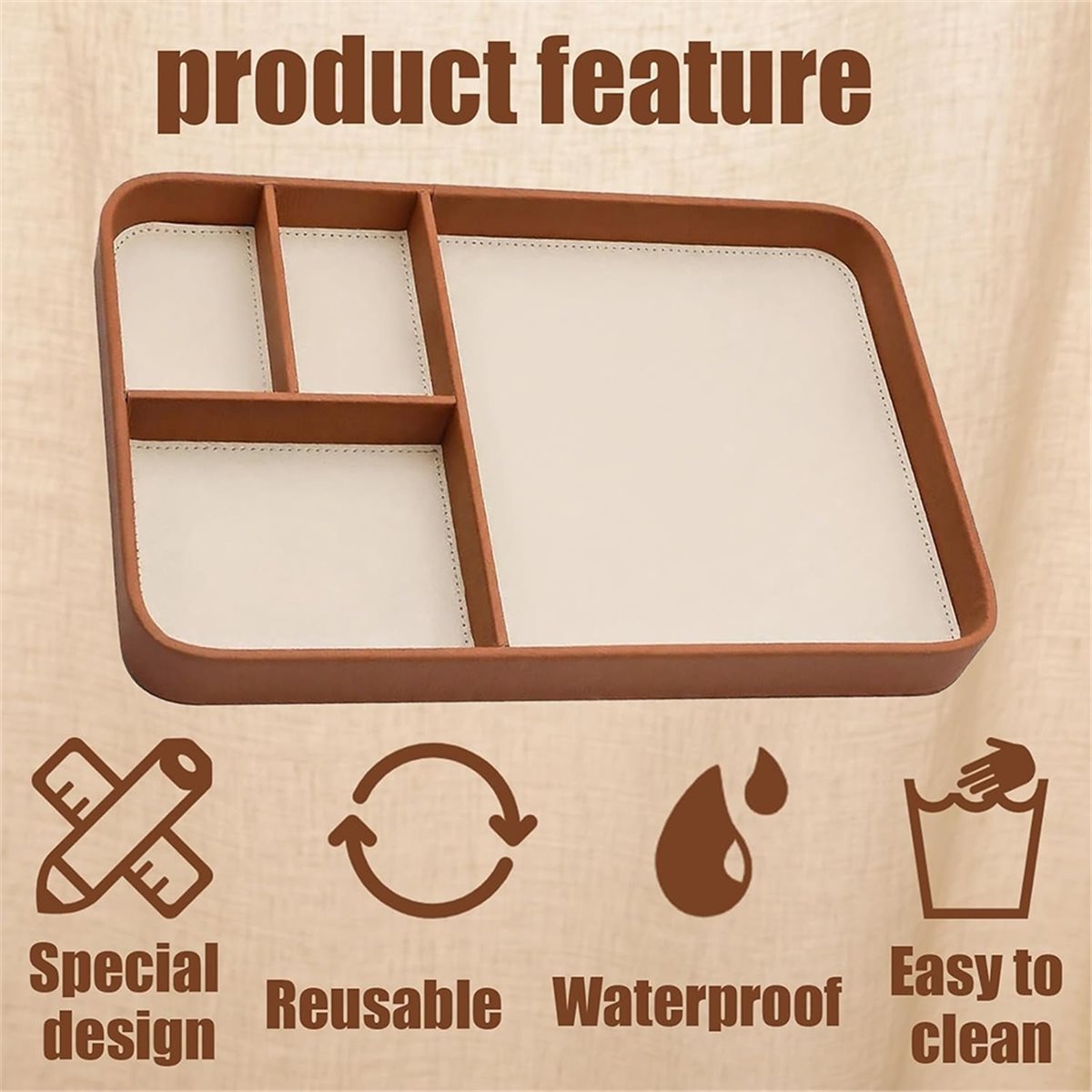 고품질 남성용 비건 가죽 발렛 트레이 우아한 침대 옆  - Valet Tray Nightstand Organizer Leather 리뷰 및 가격