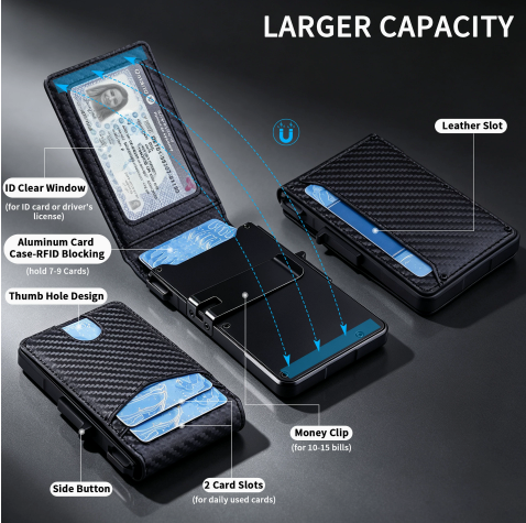 OUIO 남성용 RFID 차단 PU 가죽 지갑, 슬림하 - Money Clip Minimalist Rfid Blocking 리뷰 및 가격