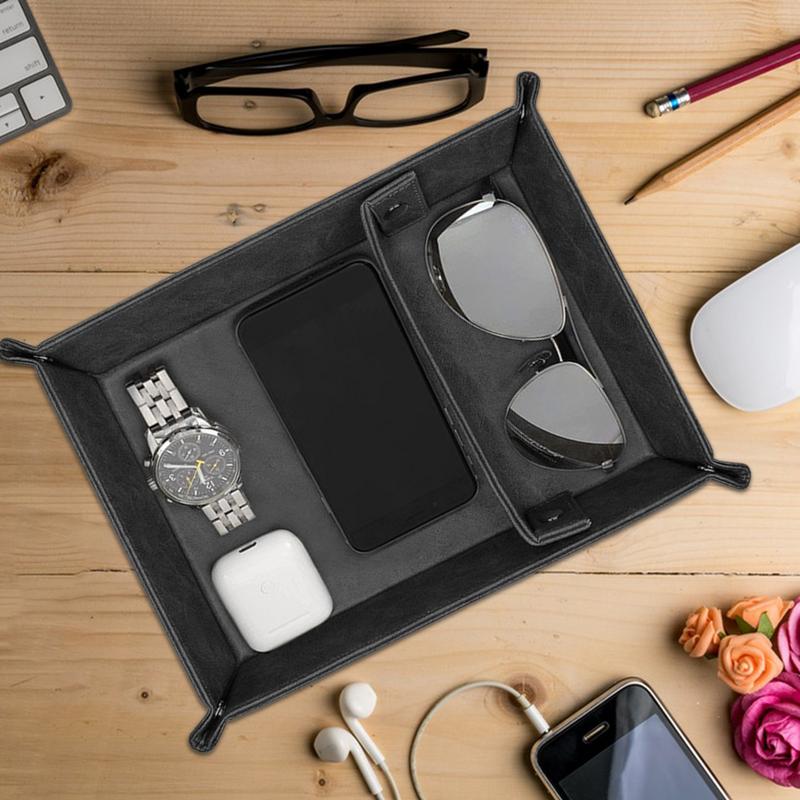 남성용 가죽 발렛 트레이, PU 가죽 책상 발렛 트레이 - Valet Tray Nightstand Organizer Leather 리뷰 및 가격