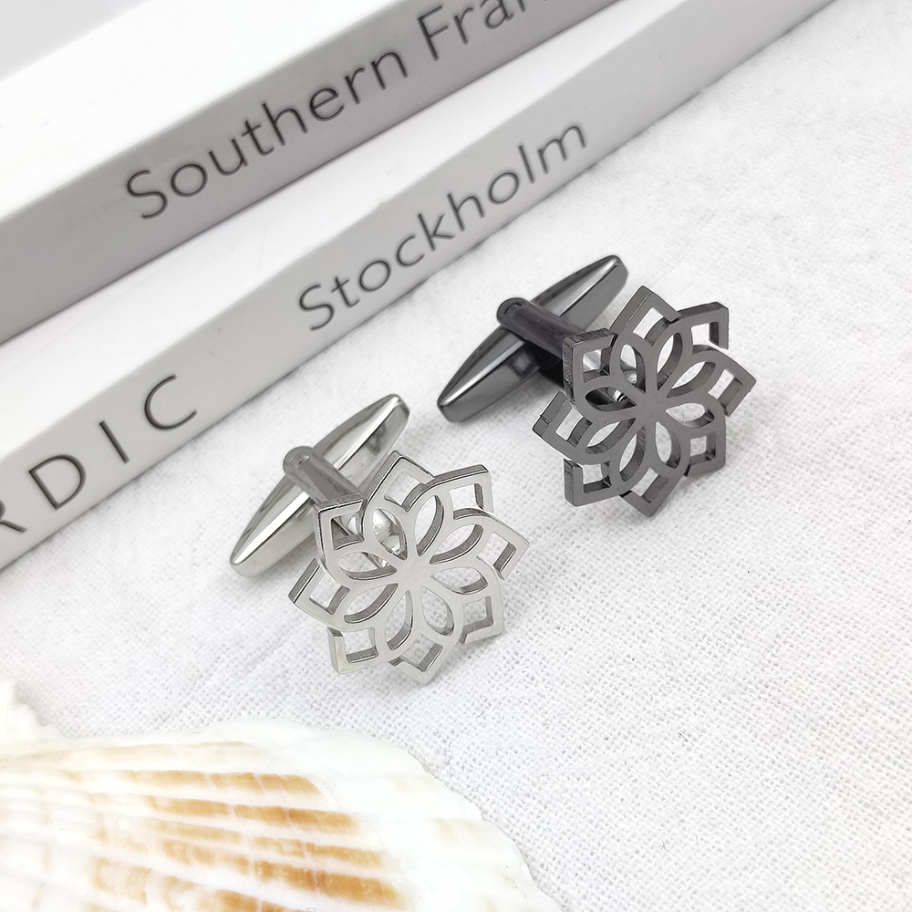 남자를위한 럭셔리 커프스 단추 로터스 커프스 단추 남자 - Cufflinks Men Stainless Steel Luxury 리뷰 및 가격