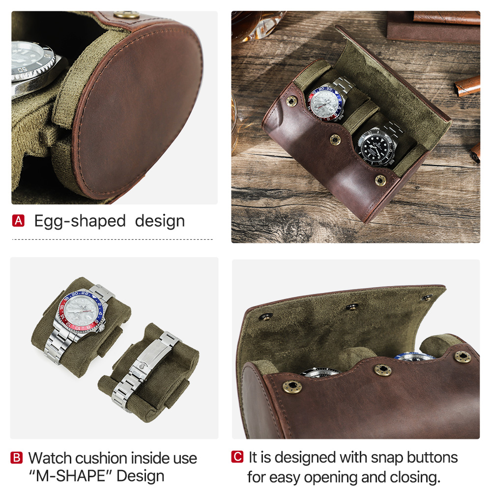 빈티지 정품 가죽 시계 상자 롤 1/2/3/4/6/8  - Watch Travel Roll Case 3 Slots Leather 리뷰 및 가격