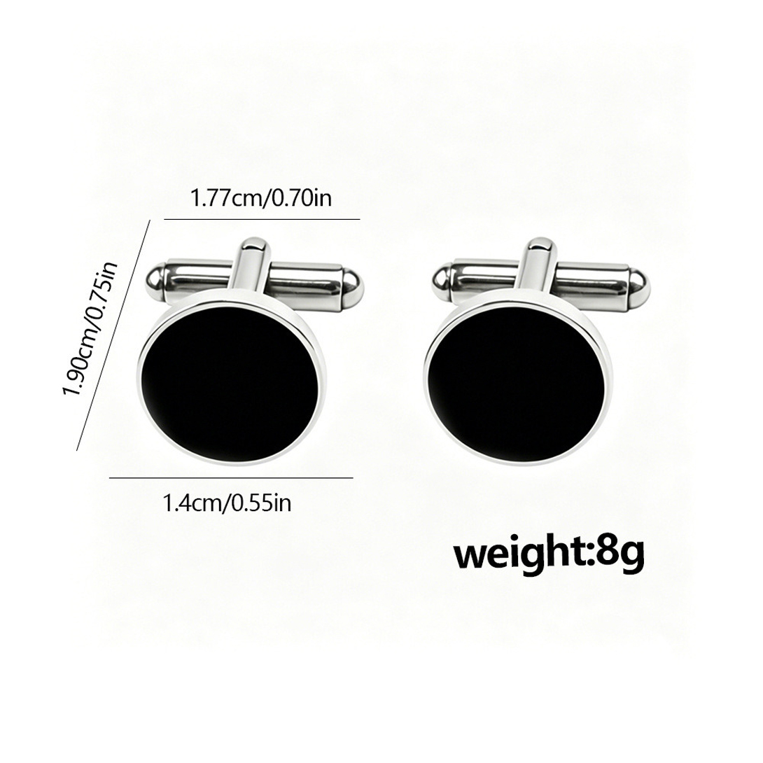 5쌍의 고급스러운 검은색 에나멜 소재의 둥근 커프스 버 - Cufflinks Men Stainless Steel Luxury 리뷰 및 가격