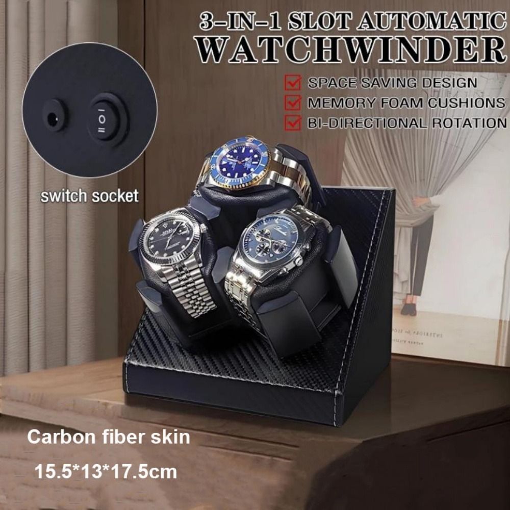 3-in-1 자동 시계 와인더 탄소 섬유 블랙 양방향  - Watch Display Storage Box Carbon Fiber 리뷰 및 가격