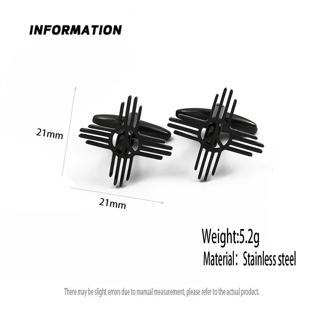남성용 새로운 패션 스트라이프 커프스 단추, 고급 블랙 - Cufflinks Men Stainless Steel Luxury 리뷰 및 가격