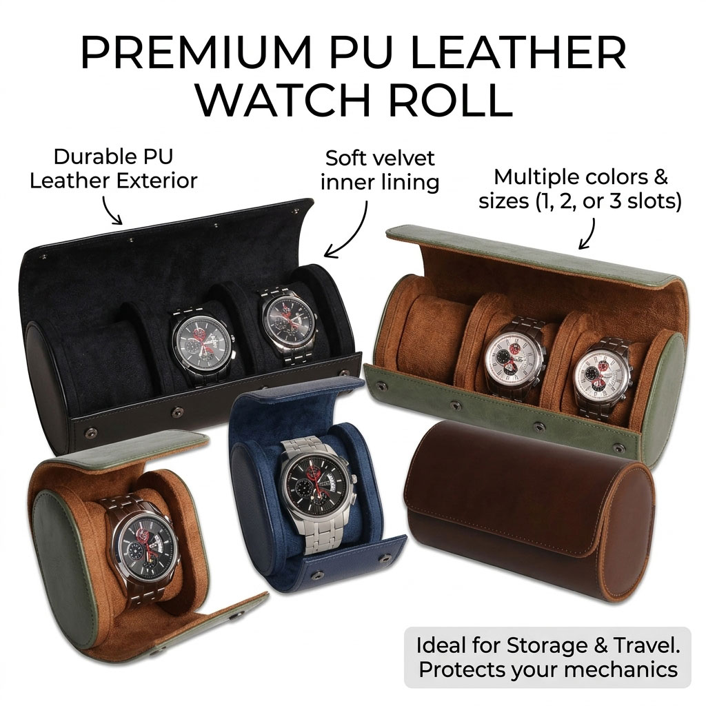 시계 보관용 롤형 여행용 케이스, 1, 2, 3개 시계 - Watch Travel Roll Case 3 Slots Leather 리뷰 및 가격