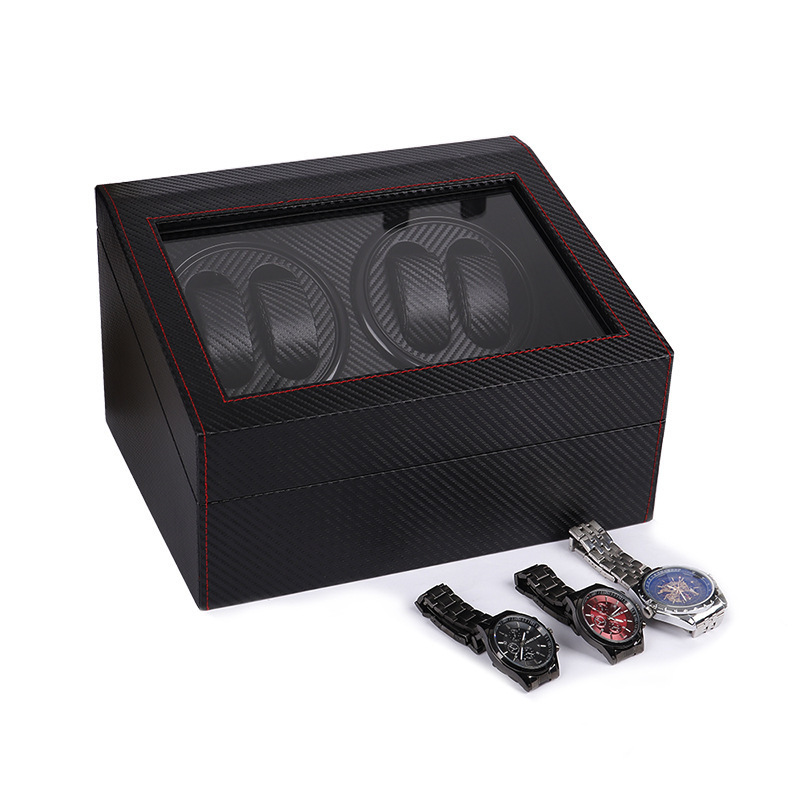 가죽 시계 와인더 4슬롯 기계식 시계 와인딩 장치 회전 - Watch Display Storage Box Carbon Fiber 리뷰 및 가격