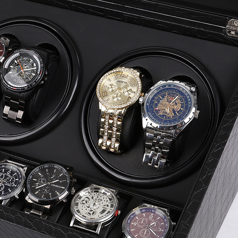 가죽 시계 와인더 4슬롯 기계식 시계 와인딩 장치 회전 - Watch Display Storage Box Carbon Fiber 리뷰 및 가격