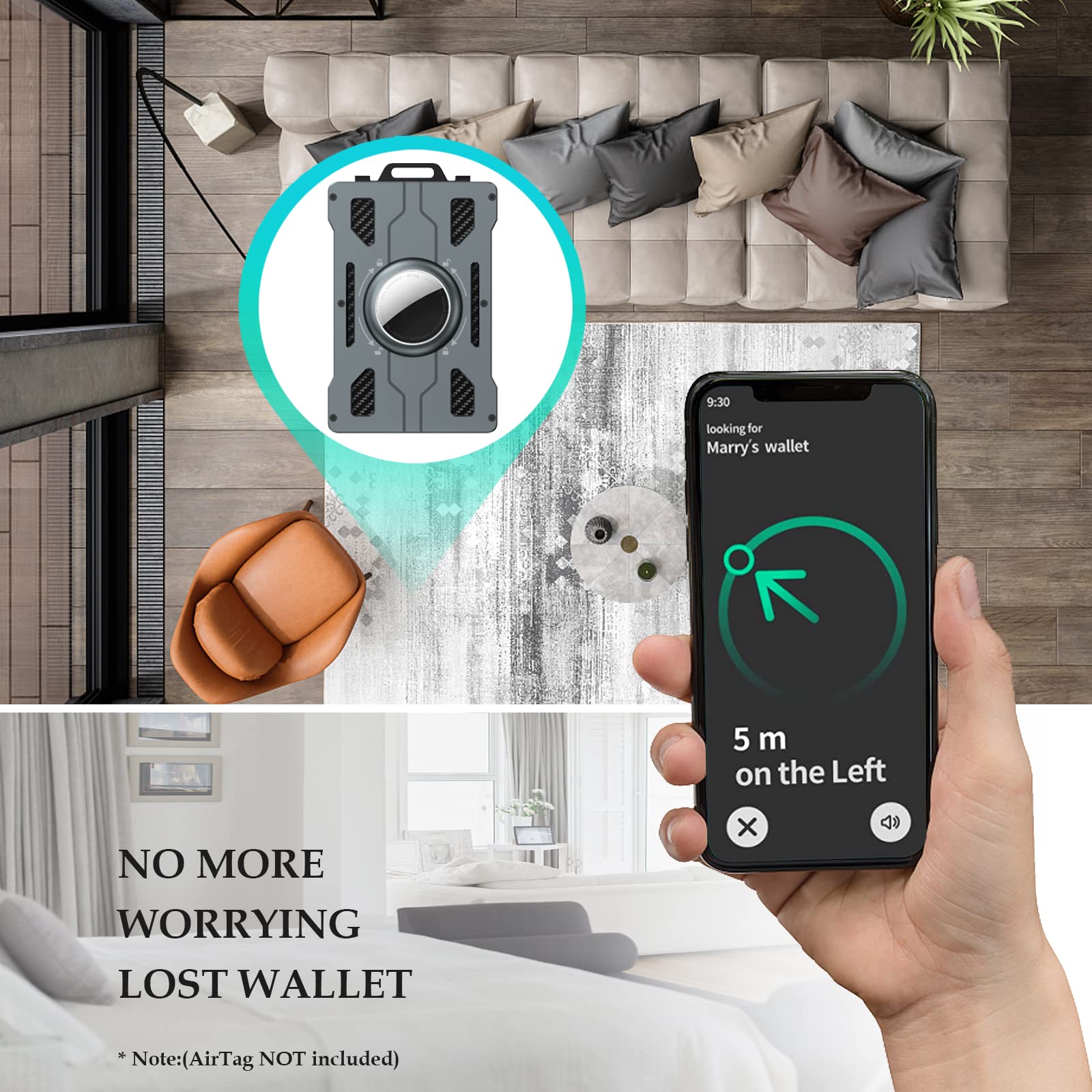 남성용 에어 태그 지갑, 미니멀리스트 슬림 메탈 머니  - Money Clip Minimalist Rfid Blocking 리뷰 및 가격