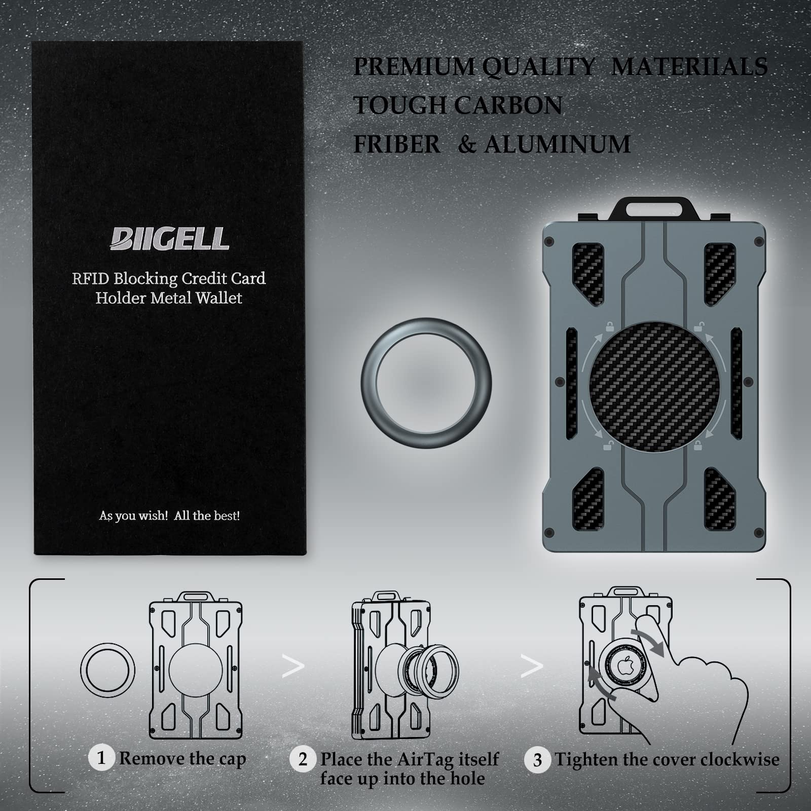 남성용 에어 태그 지갑, 미니멀리스트 슬림 메탈 머니  - Money Clip Minimalist Rfid Blocking 리뷰 및 가격