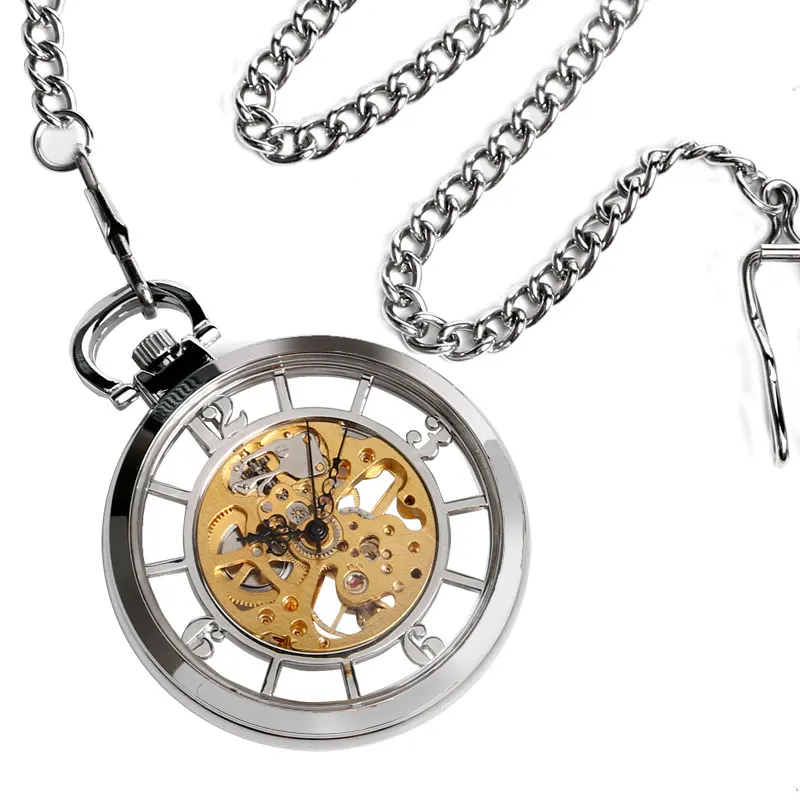 투명 할로우 핸드 윈드 기계식 주머니 시계 남성 여성  - Pocket Watch Mechanical Skeleton Vintage 리뷰 및 가격
