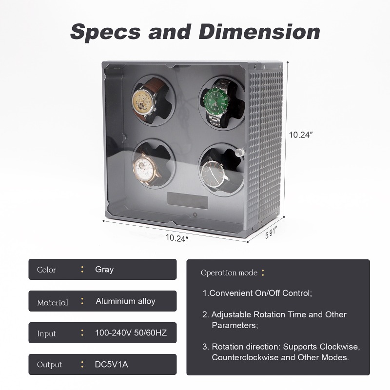 4 슬롯 시계 와인더 자동 무소음 기계식 시계 와인딩  - Watch Winder 4 Watches Automatic Silent 리뷰 및 가격
