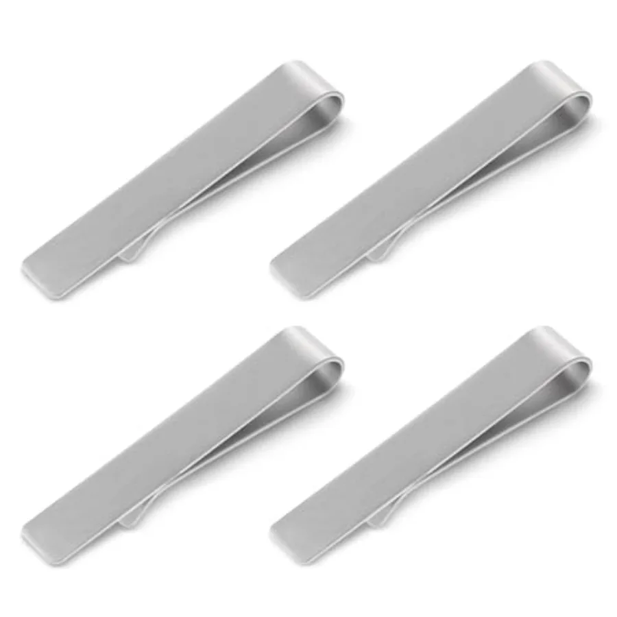 4개 스테인리스 스틸 타이 클립, 남성용 일반 타이용  - Tie Clip Bar Set Stainless Steel 리뷰 및 가격