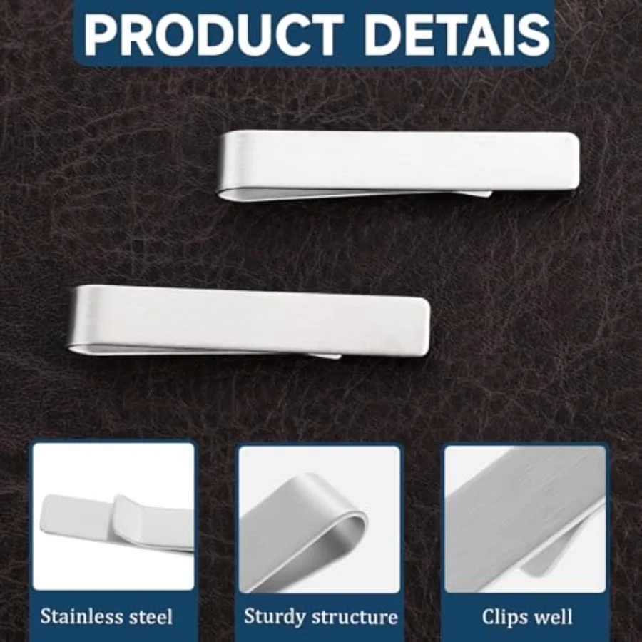 4개 스테인리스 스틸 타이 클립, 남성용 일반 타이용  - Tie Clip Bar Set Stainless Steel 리뷰 및 가격