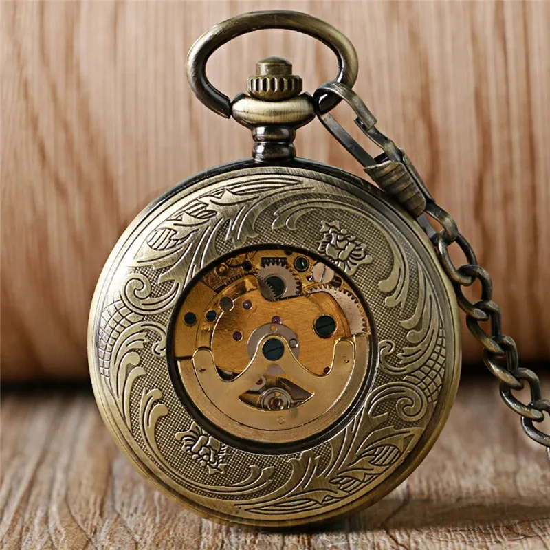 빈티지 스타일의 포커 해골 모양 회중시계, 속이 비어  - Pocket Watch Mechanical Skeleton Vintage 리뷰 및 가격