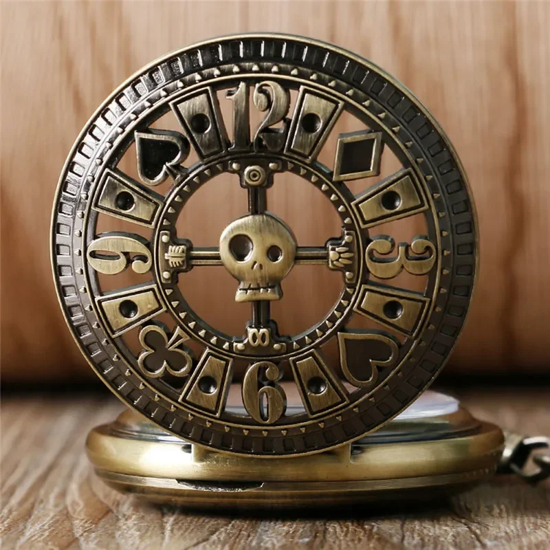 빈티지 스타일의 포커 해골 모양 회중시계, 속이 비어  - Pocket Watch Mechanical Skeleton Vintage 리뷰 및 가격