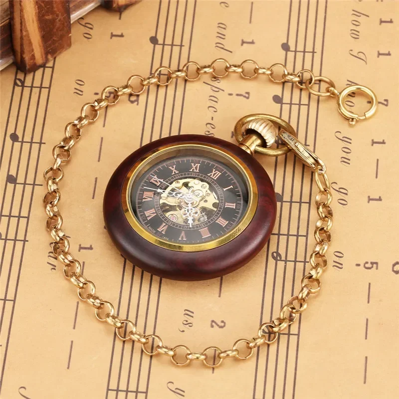 빈티지 해골 핸드 와인딩 기계식 주머니 시계 로마 숫자 - Pocket Watch Mechanical Skeleton Vintage 리뷰 및 가격