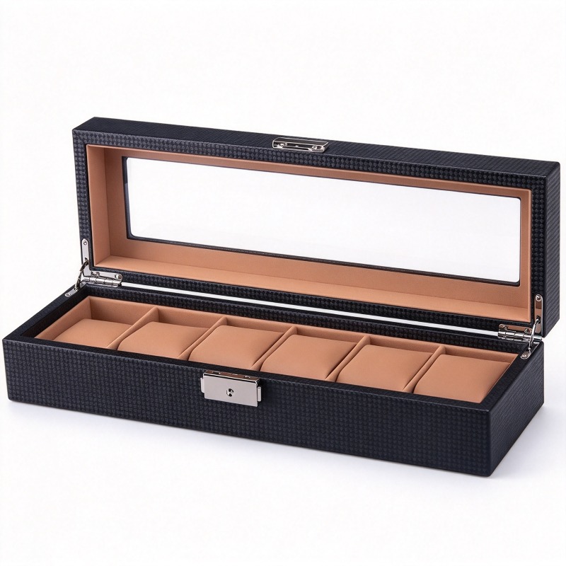 카본 파이버 패턴의 6칸 수납형 가죽 시계 보관함/시계 - Watch Display Storage Box Carbon Fiber 리뷰 및 가격
