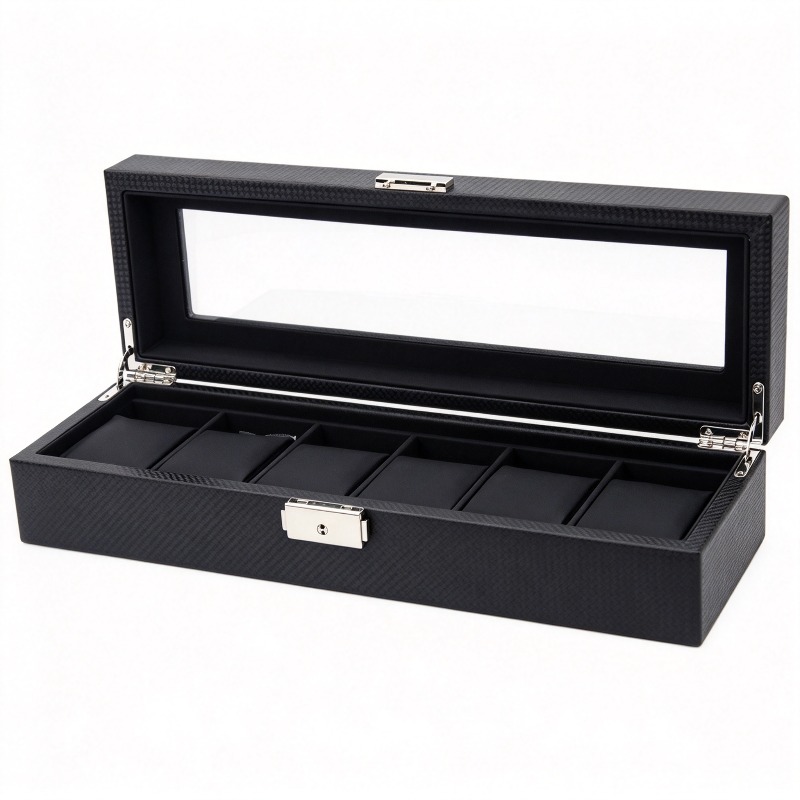 카본 파이버 패턴의 6칸 수납형 가죽 시계 보관함/시계 - Watch Display Storage Box Carbon Fiber 리뷰 및 가격
