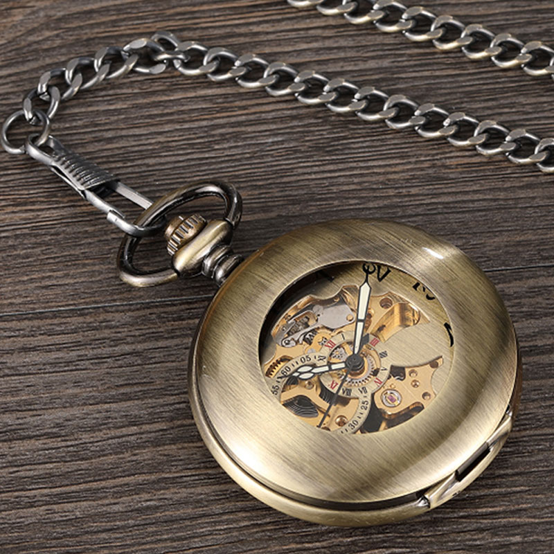 남성용 빈티지 청동 스켈레톤 핸드 윈드 기계식 포켓 시 - Pocket Watch Mechanical Skeleton Vintage 리뷰 및 가격