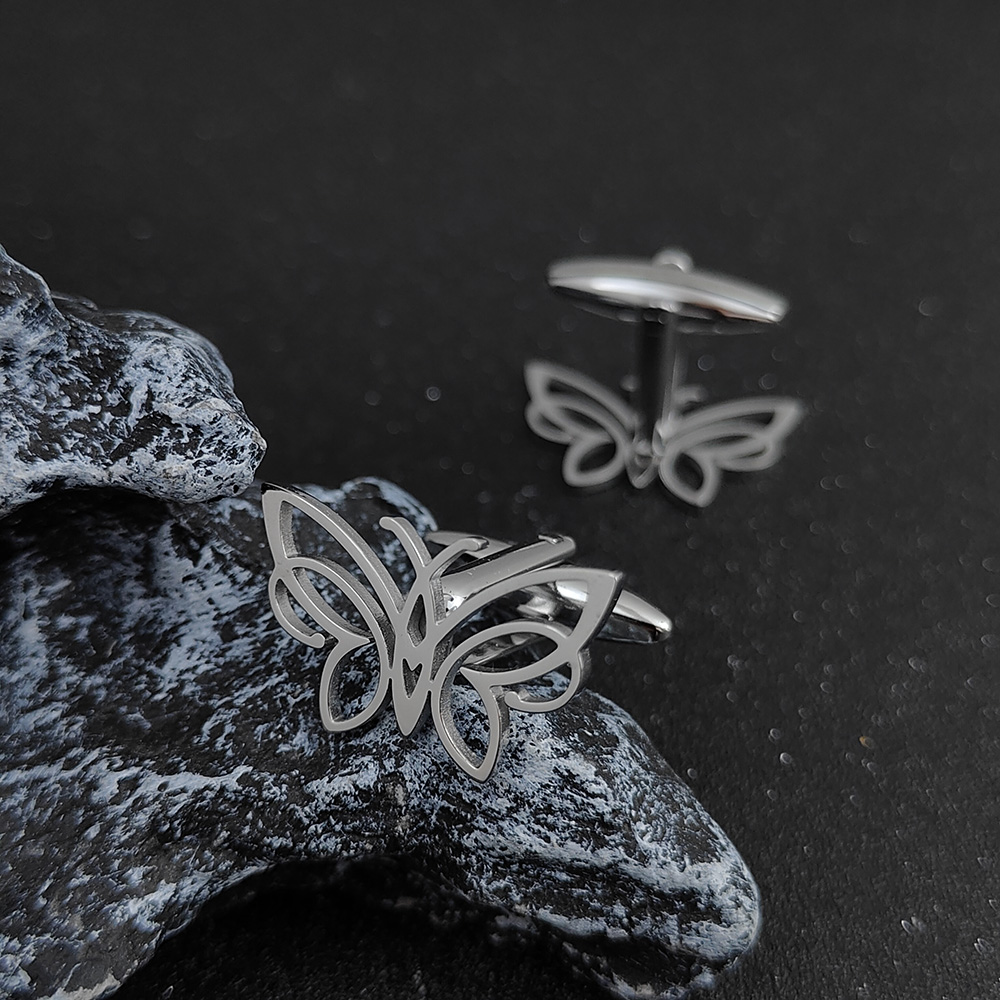 할로우 버터플라이 커프스 링크 타이 클립, 스테인리스  - Cufflinks Men Stainless Steel Luxury 리뷰 및 가격