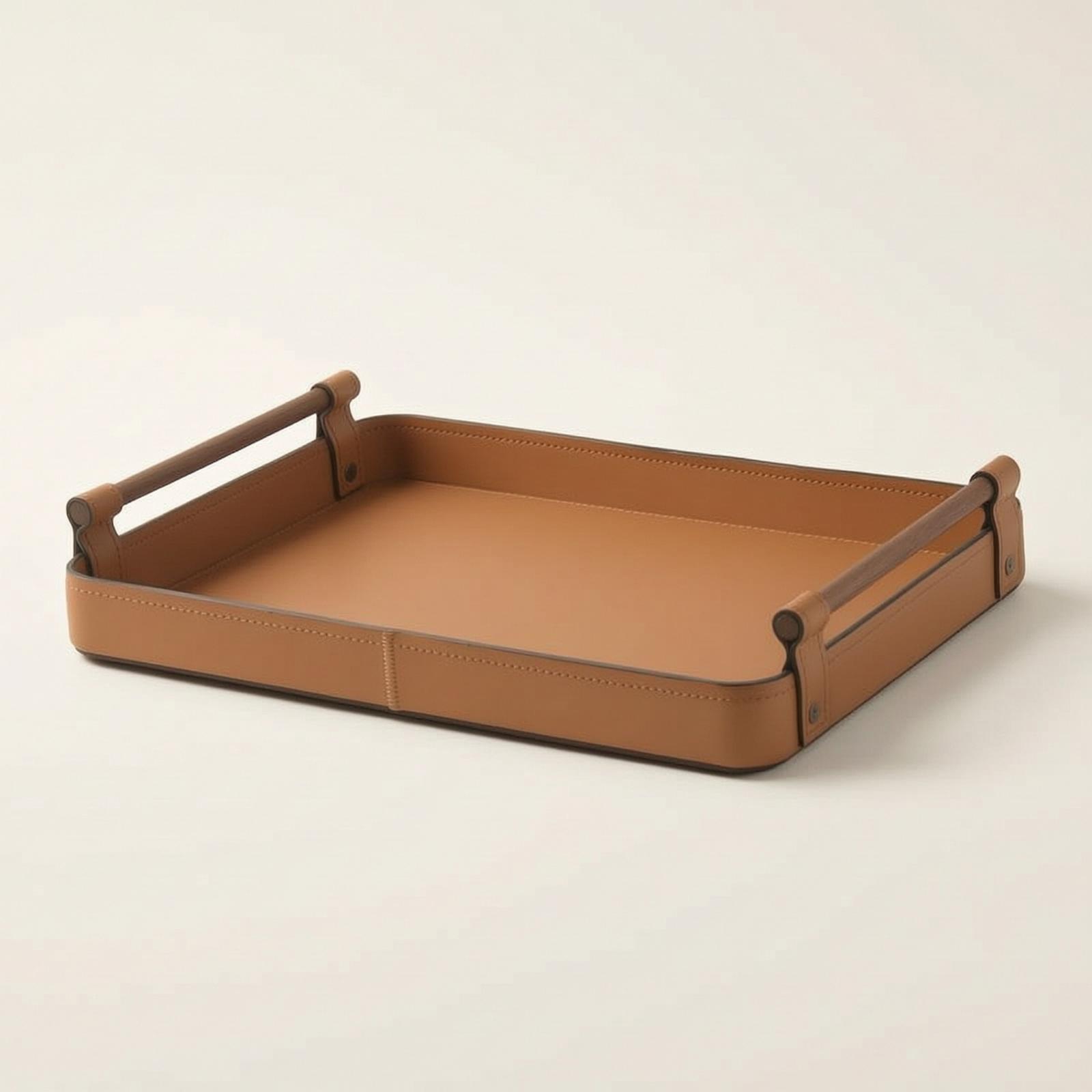 손잡이가 있는 수납 트레이, 가죽 느낌의 정리함, 현관 - Valet Tray Nightstand Organizer Leather 리뷰 및 가격