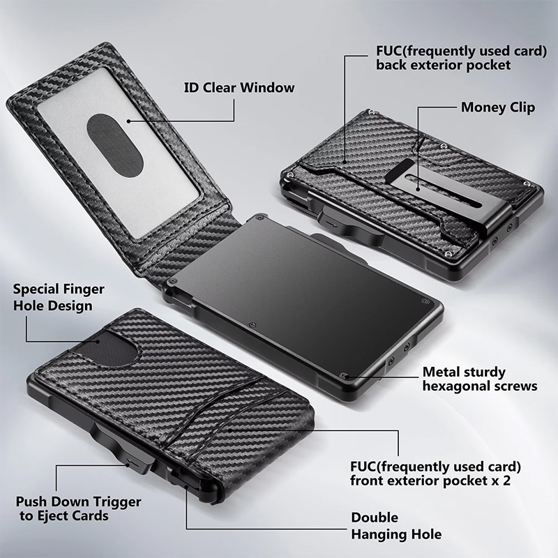 미니멀리스트 지갑 EDC 전술 슬림 PU 가죽 신용 카 - Money Clip Minimalist Rfid Blocking 리뷰 및 가격