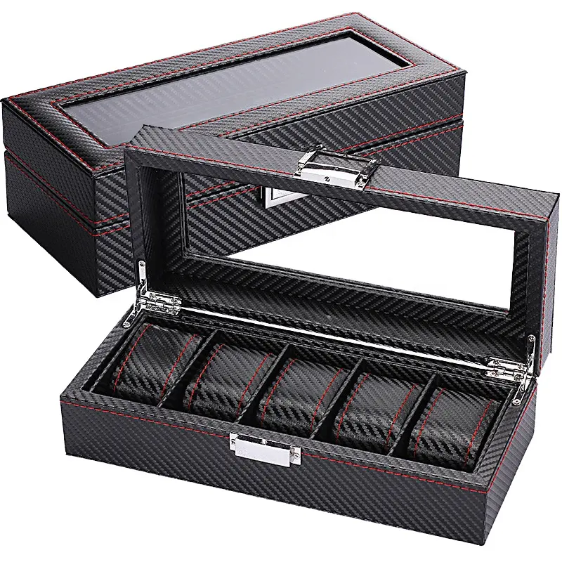 WellZone 패션 스타일 5/6/10/12 위치 검 - Watch Display Storage Box Carbon Fiber 리뷰 및 가격
