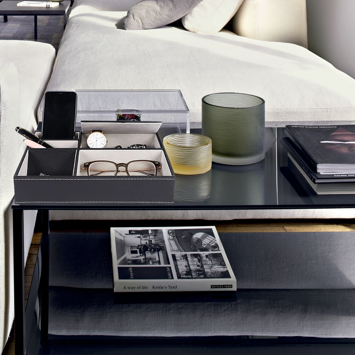 인조 가죽 남성용 5칸 수납 트레이, 튼튼한 침실용 정 - Valet Tray Nightstand Organizer Leather 리뷰 및 가격