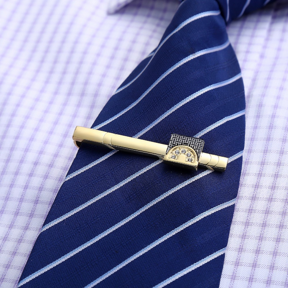 남성용 골드 톤 커프스 단추와 타이 바 세트, 비즈니스 - Tie Clip Bar Set Stainless Steel 리뷰 및 가격