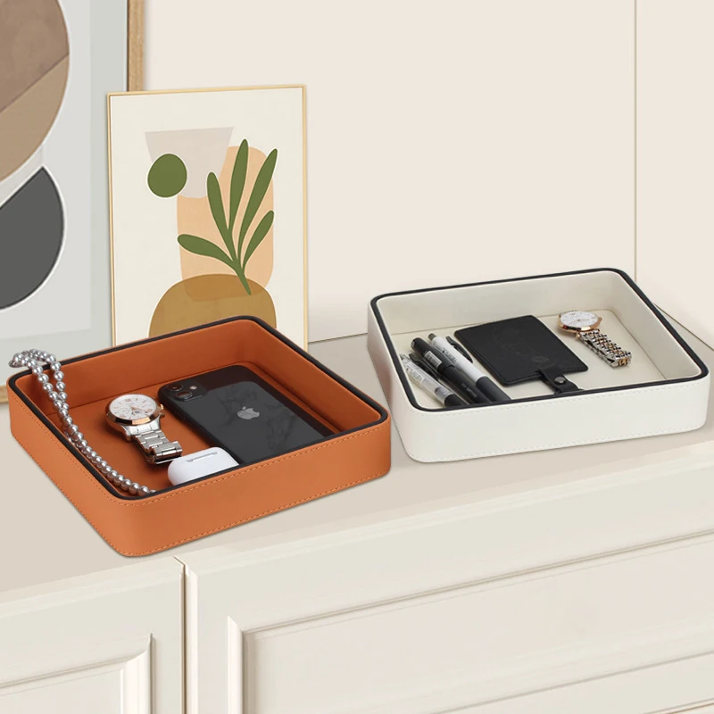 PU 가죽 바렛 트레이 데스크탑 수납 정리함 - 열쇠, - Valet Tray Nightstand Organizer Leather 리뷰 및 가격