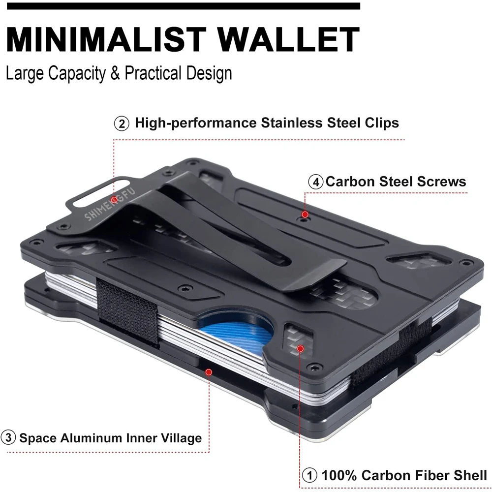 남성용 탄소 섬유 지갑 RFID 차단 슬림 알루미늄 머 - Money Clip Minimalist Rfid Blocking 리뷰 및 가격