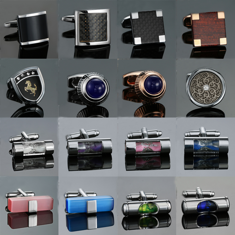 참신한 럭셔리 고품질 스테인레스 스틸 섬유 레드 우드  - Cufflinks Men Stainless Steel Luxury 리뷰 및 가격
